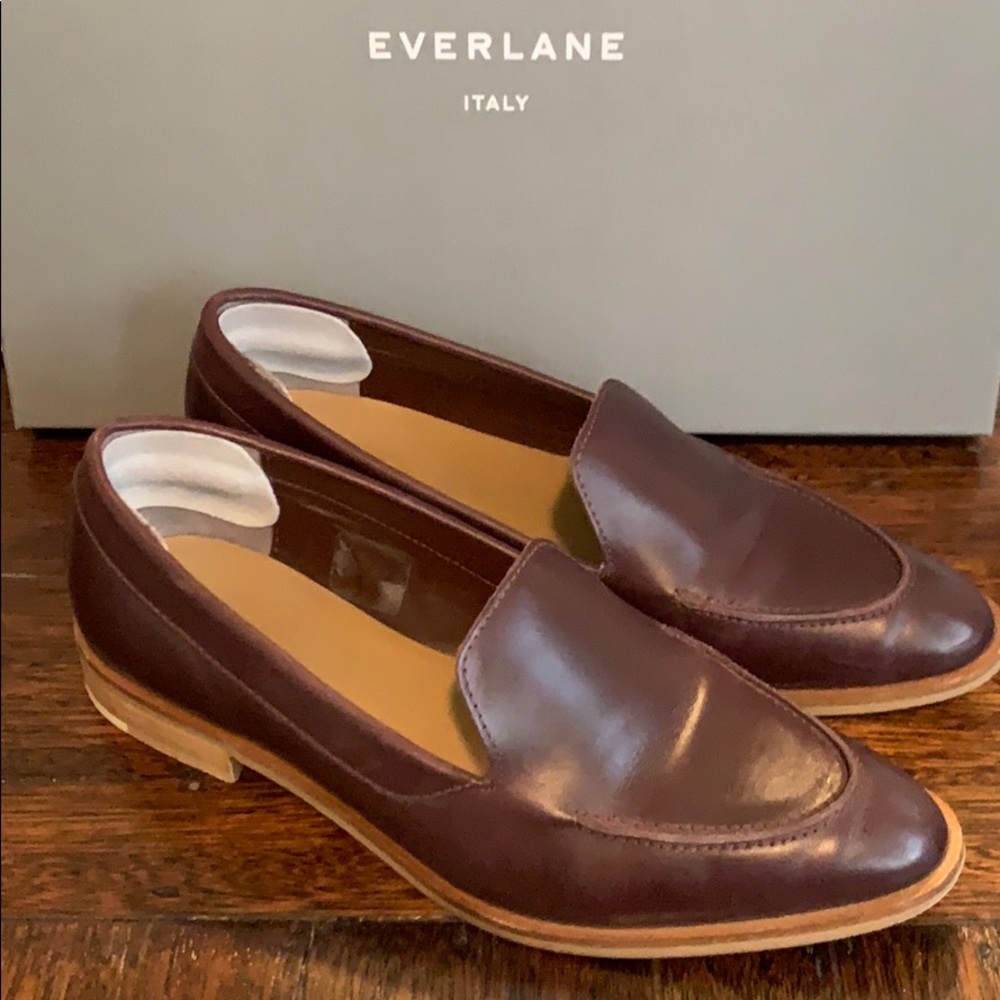 Everlane Modern Loafer, Burgundy. 5.5 (fits a 6)